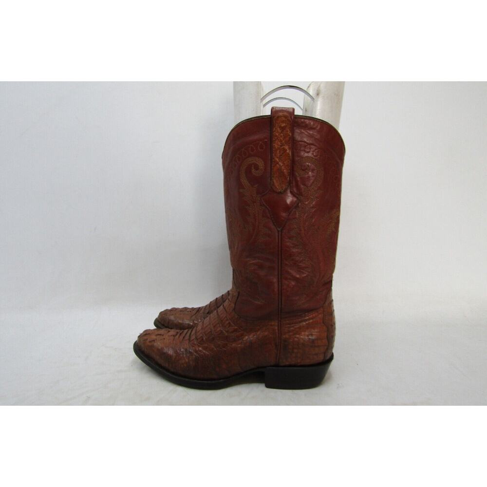 Cuadra Womens Size 7.5 Brown Leather Caiman Cowboy Western Ankle Boots